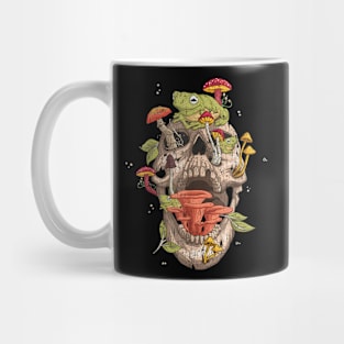 Cottagecore frog Skull Mushroom Collector Men Women Vintage Mug